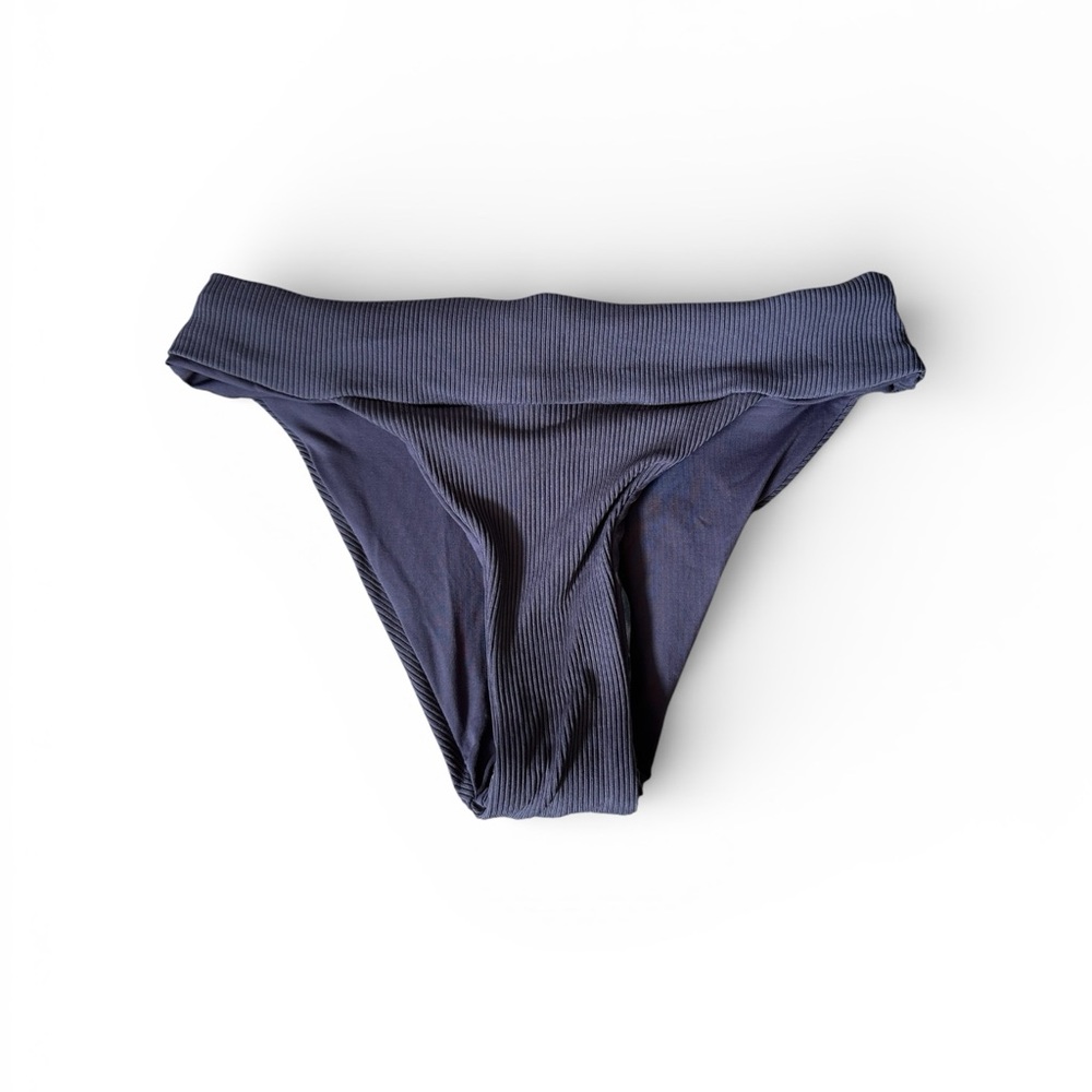 NWOT L*Space Veronica ribbed bikini bottoms grey purple